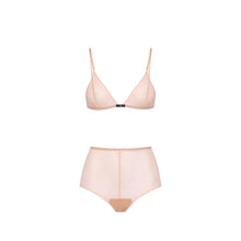 Load image into Gallery viewer, Bra and briefs in jacquard tulle fabric with snake pattern