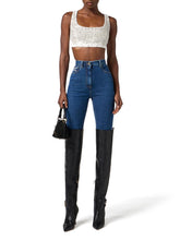 Load image into Gallery viewer, Top in lightweight crêpe fabric with crystals