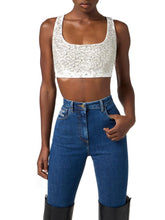 Load image into Gallery viewer, Top in lightweight crêpe fabric with crystals