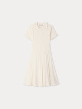 Load image into Gallery viewer, Lobelie ruffled dress in organic cotton and cashmere