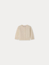 Load image into Gallery viewer, Laelia cardigan with round neck and pointelle knit in cashmere