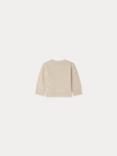 Load image into Gallery viewer, Laelia cardigan with round neck and pointelle knit in cashmere