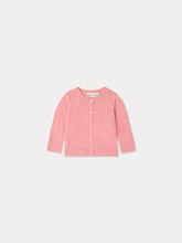 Load image into Gallery viewer, Teyana cardigan with round neck and fancy cherry knit in organic cotton