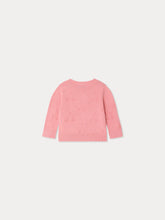 Load image into Gallery viewer, Teyana cardigan with round neck and fancy cherry knit in organic cotton