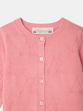 Load image into Gallery viewer, Teyana cardigan with round neck and fancy cherry knit in organic cotton