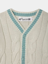 Load image into Gallery viewer, Giorginoli V-neck cardigan with cable knit in organic cotton