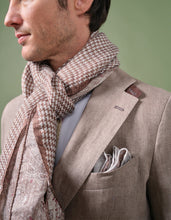 Load image into Gallery viewer, Paisley/Houndstooth Linen Silk Scarf