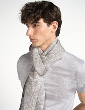 Load image into Gallery viewer, Paisley/Houndstooth Linen Silk Scarf