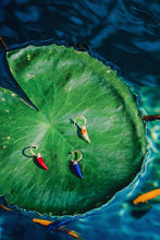 Load image into Gallery viewer, 18k yellow gold earring with red quartz and diamonds