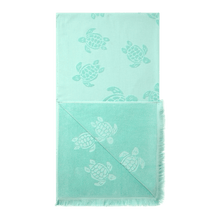 Load image into Gallery viewer, Beach Fouta in Organic Cotton Turtles Jacquard
