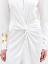Load image into Gallery viewer, A person stands against a plain background wearing the Sue Dress in color White