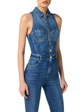 Load image into Gallery viewer, Denim bustier jumpsuit