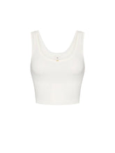 Load image into Gallery viewer, Top in ribbed knit fabric with jewel logo