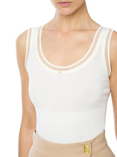 Load image into Gallery viewer, Top in ribbed knit fabric with jewel logo