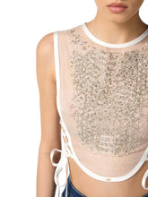 Load image into Gallery viewer, Organza bib with crystals