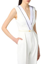 Load image into Gallery viewer, Jumpsuit in lightweight crêpe fabric with tuxedo details