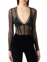 Load image into Gallery viewer, Jumpsuit in tulle and velvet fabrics with vinyl details