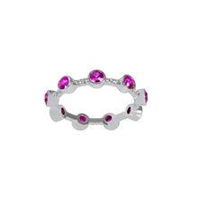 Load image into Gallery viewer, Coïncidence Ring, 18k White Gold with Round Pink Sapphires and Brilliant Diamonds