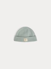 Load image into Gallery viewer, Bonpoint Benny cap with cuff and vignette in aqua blue wool