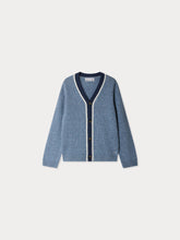 Load image into Gallery viewer, Garfield Blue Cashmere V-Neck Cardigan