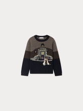 Load image into Gallery viewer, Jacquard and cinema embroidered wool bath jean sweater