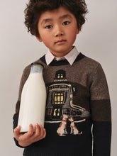 Load image into Gallery viewer, Jacquard and cinema embroidered wool bath jean sweater