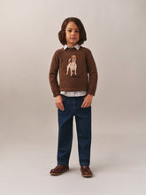 Load image into Gallery viewer, Berlioz jacquard sweater with hand-embroidered cashmere dog