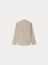 Load image into Gallery viewer, Beige plaid pointed collar tango shirt
