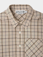 Load image into Gallery viewer, Beige plaid pointed collar tango shirt
