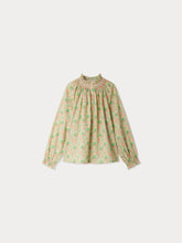 Load image into Gallery viewer, Petal blouse smocked and embroidered in Liberty fabric in organic cotton