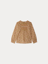 Load image into Gallery viewer, Juliette blouse smocked and embroidered in Liberty fabric in organic cotton