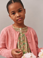 Load image into Gallery viewer, Josiane cardigan with fancy stitch in pink cashmere