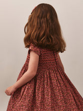 Load image into Gallery viewer, Smocked and embroidered Duchess dress in Liberty fabric in organic cotton
