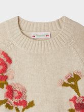 Load image into Gallery viewer, Gillia sweater in jacquard and hand-embroidered flowers