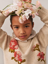 Load image into Gallery viewer, Gillia sweater in jacquard and hand-embroidered flowers