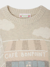 Load image into Gallery viewer, Jodora sweater in jacquard and hand embroidery Café Bonpoint