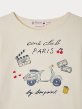 Load image into Gallery viewer, Tidjiane printed and embroidered Ciné Club Paris organic cotton T-shirt