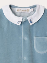 Load image into Gallery viewer, Tilouan velvet pajamas with embroidered penguin velvet collar