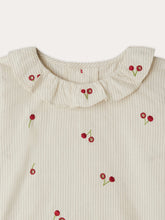 Load image into Gallery viewer, Ganiti blouse in striped organic cotton with cherry embroidery