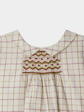 Load image into Gallery viewer, Juju smocked and embroidered plaid dress