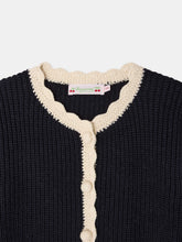Load image into Gallery viewer, Marlys hand-crocheted navy cardigan