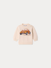 Load image into Gallery viewer, Almire baby sweater with hand embroidered car