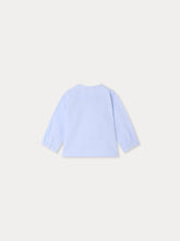 Load image into Gallery viewer, Matis baby shirt with hand-embroidered fir trees and hedgehogs