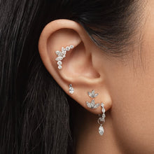 Load image into Gallery viewer, Floating Pear Diamond Charm Threaded Stud Earring (4mm)