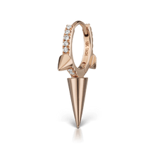 Load image into Gallery viewer, Triple Long Spike Diamond Eternity Hoop Earring (8mm)