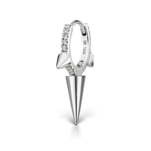 Load image into Gallery viewer, Triple Long Spike Diamond Eternity Hoop Earring (8mm)