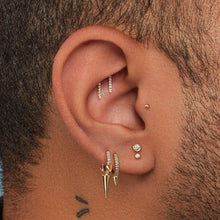 Load image into Gallery viewer, Triple Long Spike Diamond Eternity Hoop Earring (8mm)