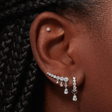 Load image into Gallery viewer, Invisible Set Large Diamond Eternity Hoop Earring (8mm)