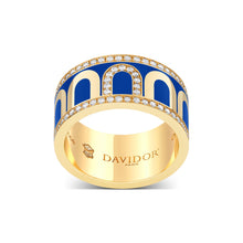 Load image into Gallery viewer, L'Arc de DAVIDOR Ring GM, 18k Yellow Gold with Riviera Lacquered Ceramic and Porta Diamonds - DAVIDOR
