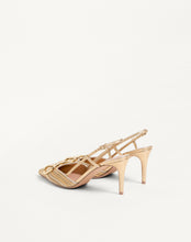 Load image into Gallery viewer, VLogo Signature Metallic Slingback Pumps With Cornely Embroidery 80Mm